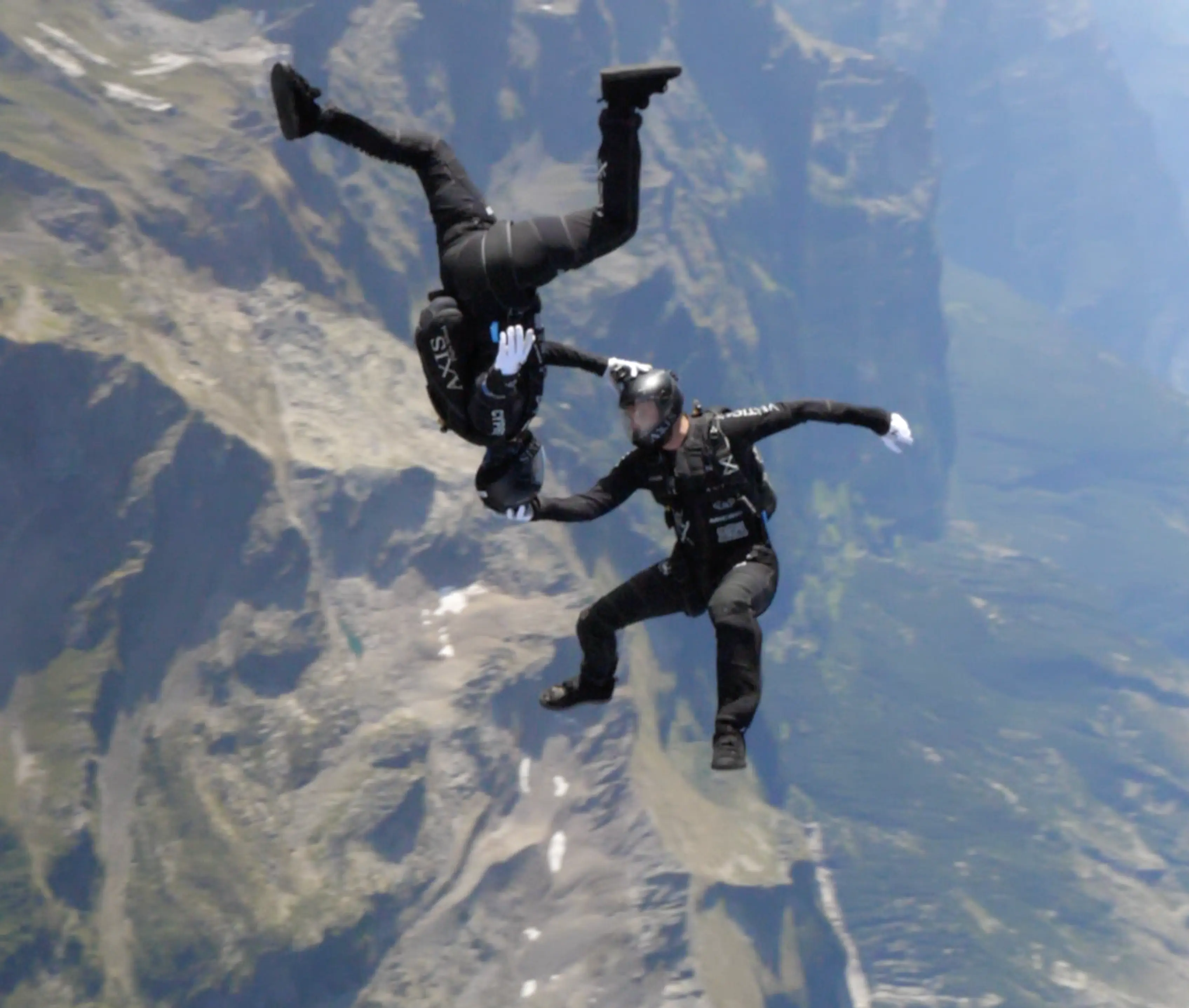 Sport skydivers in freefall