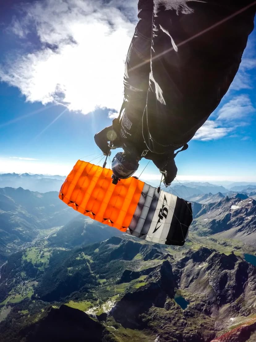 Canopy Piloting - Orange and Black Parachute